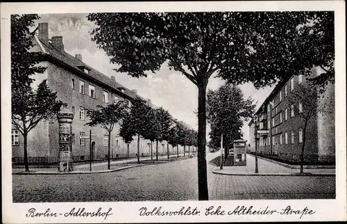 Ak Berlin Treptow Adlershof, Volkswohlstraße Ecke Altheider Straße