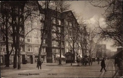 Ak Hamburg Nord Barmbek, Am Markt
