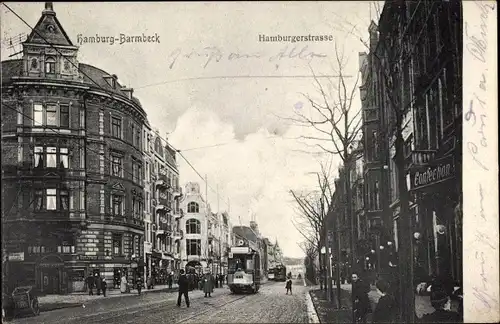 Ak Hamburg Nord Barmbek, Hamburger Straße, Straßenbahn Linie 8