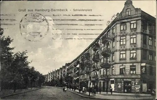 Ak Hamburg Nord Barmbek, Schleidenplatz