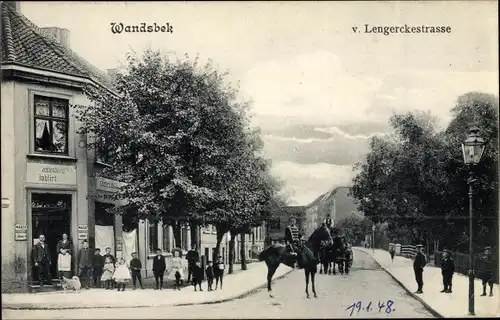 Ak Hamburg Wandsbek, von Lengercke Straße, Kolonialwarenladen