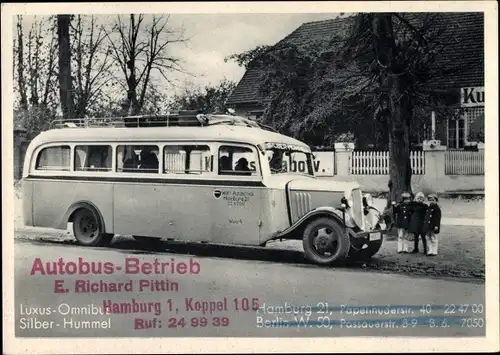 Ak Luxus Omnibus Silberhummel, Wagen 4, Wolfs Autobetrieb, Hamburg