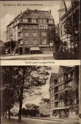 Ak Hamburg Eimsbüttel Stellingen Langenfelde, Wördemann's Weg, Ecke Lockstedter Weg, Kieler Straße