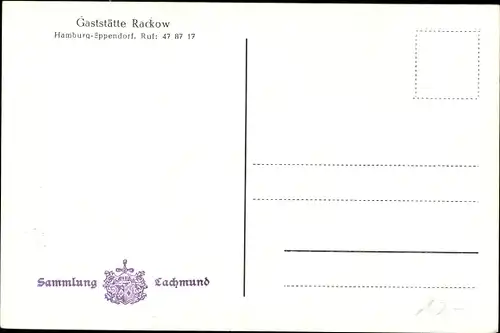 Ak Hamburg Nord Eppendorf, Gaststätte Rackow