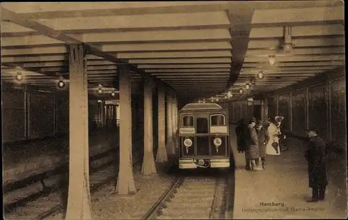 Ak Hamburg Mitte, Untergrundbahnhof am Rathausmarkt