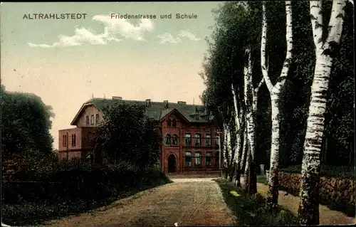 Ak Hamburg Wandsbek Rahlstedt, Friedenstraße und Schule