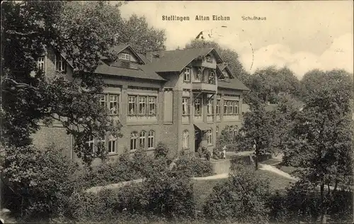 Ak Hamburg Eimsbüttel Stellingen, Alten Eichen, Schulhaus