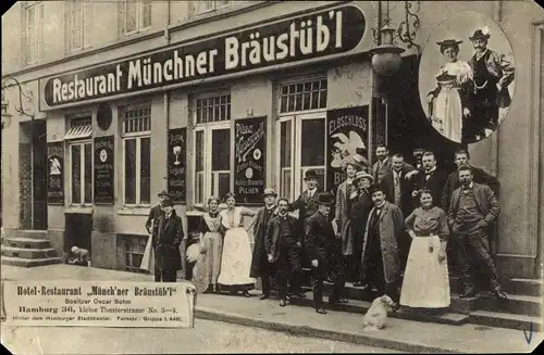 Ak Hamburg, Restaurant Münchner Bräustübl