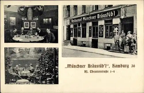 Ak Hamburg, Restaurant Münchner Bräustübl, Kleine Theaterstraße 3-4