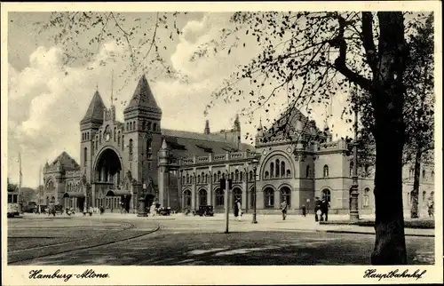 Ak Hamburg Altona, Hauptbahnhof, Vorplatz