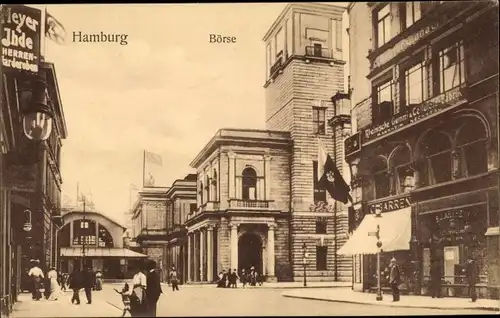 Ak Hamburg, Börse, Straßenpartie