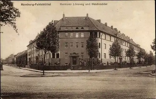 Ak Hamburg Nord Fuhlsbüttel, Hermann Löns Weg und Heschredder