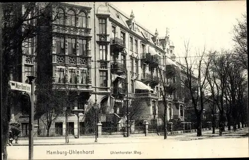 Ak Hamburg Nord Uhlenhorst, Uhlenhorster Weg, Häuser