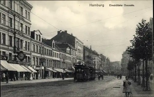 Ak Hamburg Eimsbüttel, Eimsbütteler Chaussee, Tram