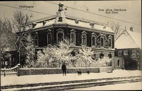 Ak Hamburg Eimsbüttel Stellingen, Zum alten Gasthaus, Winter