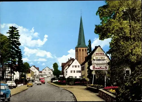 Ak Neunkirchen Seelscheid im Rhein Sieg Kreis, Strassenansicht, Hotel, Kirche