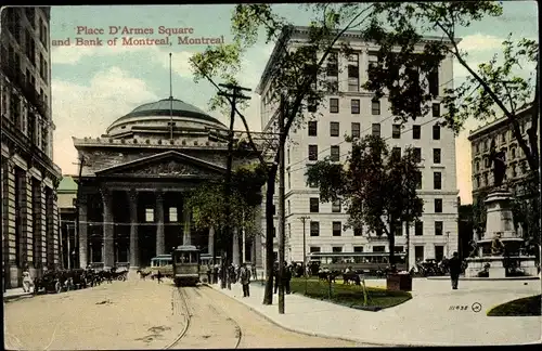 Ak Montreal Québec Kanada, Place d'Armes, Bank of Montreal