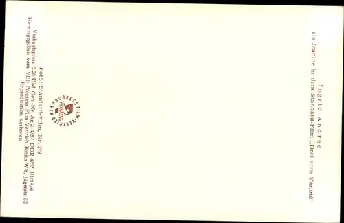 Ak Schauspielerin Ingrid Andree