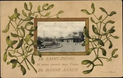 Ak Saint Denis Seine Saint Denis, Glückwunsch Neujahr, Ortspartie