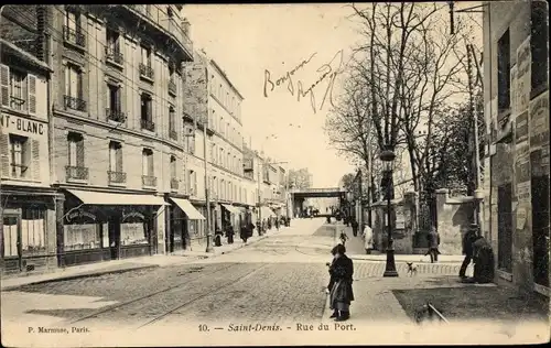 Ak Saint Denis Seine Saint Denis, Rue du Port