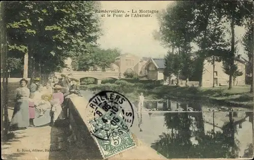 Ak Rambervillers Vosges, La Mortagne et la Pont de l'Abattoir