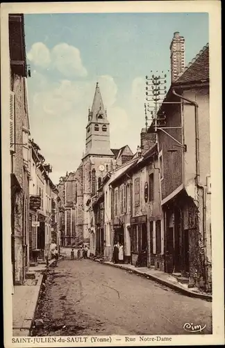Ak Saint Julien du Sault Yonne, Rue Notre Dame