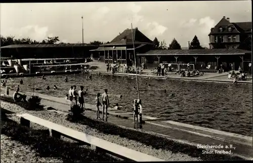 Ak Bleicherode im Kreis Nordhausen, Städt. Freibad