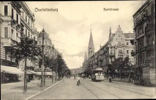 Ak Berlin Charlottenburg, Kantstraße, Straßenbahn Linie 80