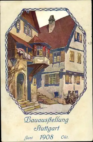 Künstler Ak Stuttgart in Baden Württemberg, Bauausstellung 1908