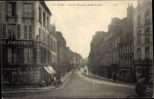 Ak Caen Calvados, Rue de Vaucelles rise du Pont