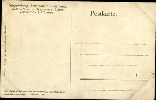 Künstler Ak Schaumburg Lippische Landestracht, Nationaltanz Der Achttourige