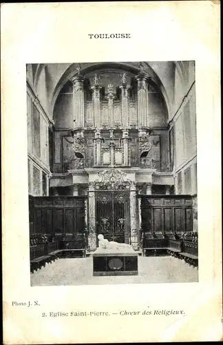 Ak Toulouse Haute Garonne, Eglise Saint Pierre, Choeur des Religieux