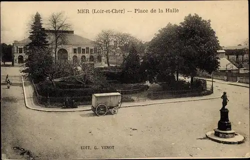 Ak Mer Loir et Cher, Boulevard de la Gare, Place de la Halle