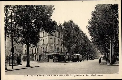 Ak Saint Ouen Seine Saint Denis, Avenue dis Batignolles, Rue Montmartre