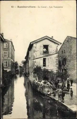 Ak Rambervillers Vosges, La Canal, Les Tanneries