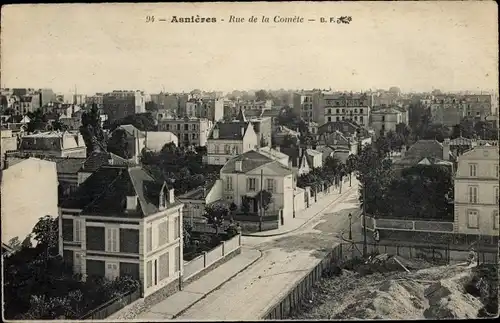 Ak Asnières-sur-Seine Hauts-de-Seine, Rue de la Comete