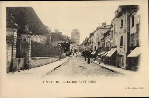 Ak Tonnerre Yonne, La Rue de l'Hopital