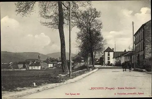 Ak Pouxeux Vosges, Route Nationale