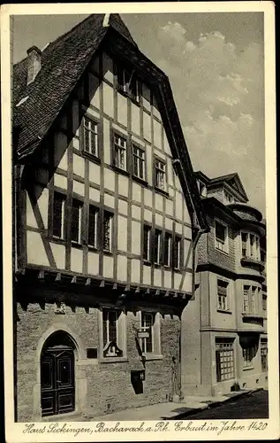 Ak Bacharach am Rhein, Haus Sickingen