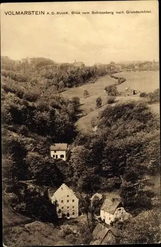 Ak Volmarstein Wetter an der Ruhr, Blick vom Schlossberg nach Grundschöttel