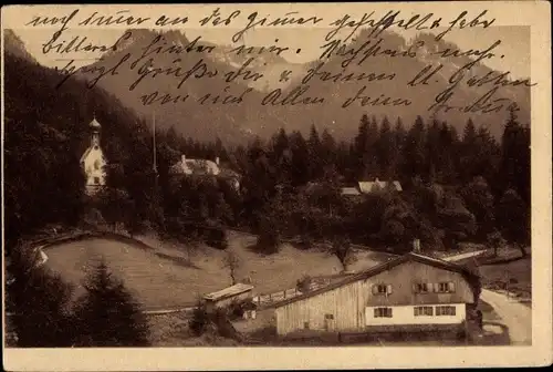 Ak Birkenstein Fischbachau in Oberbayern, Blick auf den Ort, Kapelle