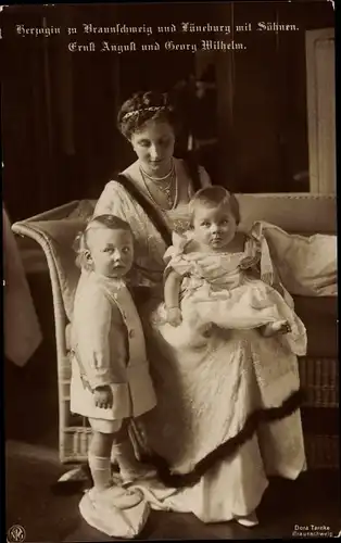 Ak Prinzessin Victoria Luise von Preußen, Herzogin zu Braunschweig, Ernst August, Georg Wilhelm