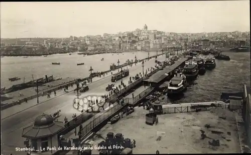 Ak Konstantinopel Istanbul Türkei, Le Pont de Karakeuy, sens Galata et Pera