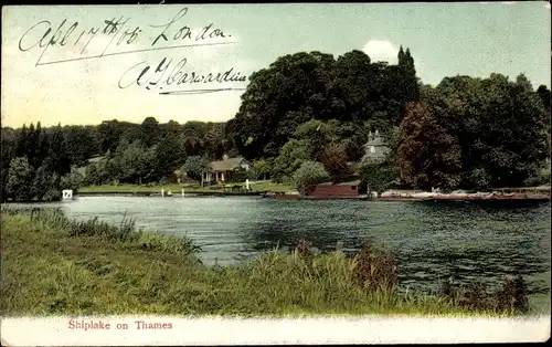 Ak Shiplake on Thames South East, Wasserpartie