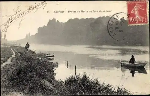 Ak Andresy Yvelines, Brumes du Matin au bord de la Seine