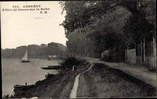 Ak Andresy Yvelines, Effets de Brume sur la Seine