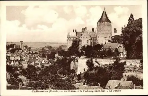 Ak Le Donjon Allier, Chateaudun, Le Chateau et le Faubourg Saint-Jean