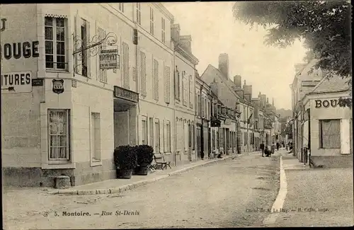 Ak Montoire Loir et Cher, Rue Saint Denis, Hotel du Cheval Rouge