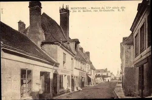 Ak Montoire Loir et Cher, Maison du Jeu de Quille, Rue Saint Oustrille