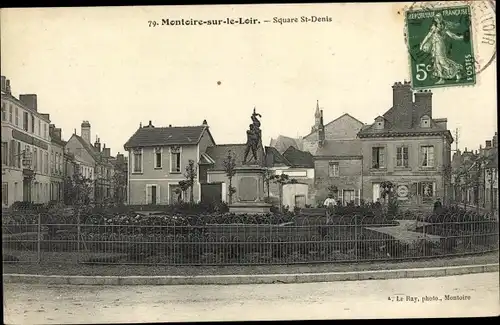 Ak Montoire sur le Loir et Cher, Square Saint Denis